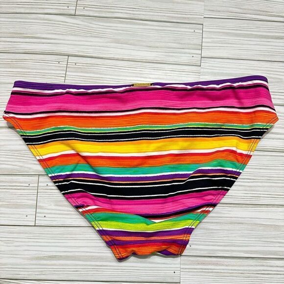 LAUREN RAPLH LAUREN SUNSET MULTI COLOR STRIPE BOHO SWIMSUIT BIKINI BOTTOM 8 - Picture 4 of 9